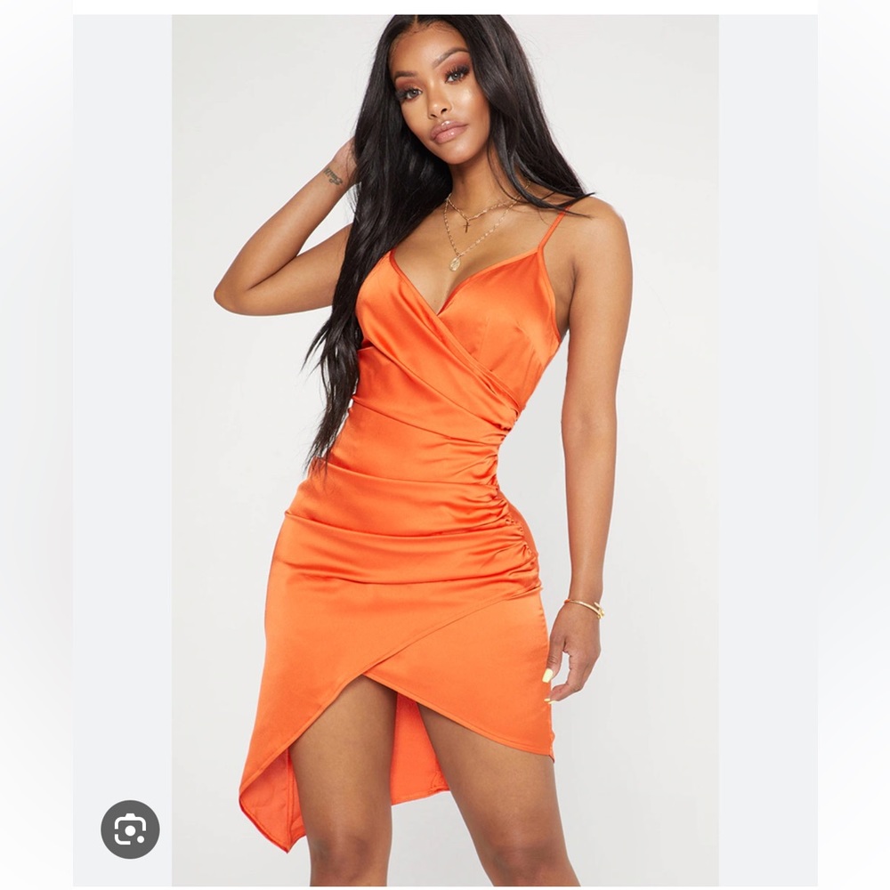 Shape Wrap Satin Dress